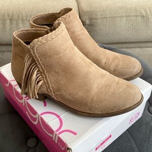 Girls fringe ankle booties